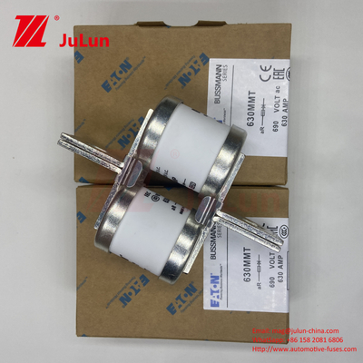 690V ولتاژ نامی BUSSMANN 630MMT فيوز های سرامیکی خودرو با دو صفحه مسطح طراحی بولت برای نصب M6 / M8