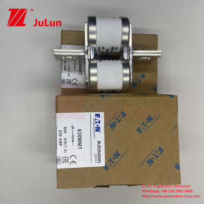 630MMT 690V BUSSMANN سرامیک مس دو صفحه تخت بولت نوع فیوز 630A جریان الکتریکی 0.43kg وزن