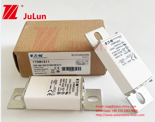 170M1811 200A 1000V مس سرامیکی BUSSMANN فیوز های خودرو ولتاژ نامی M6/M8 نصب
