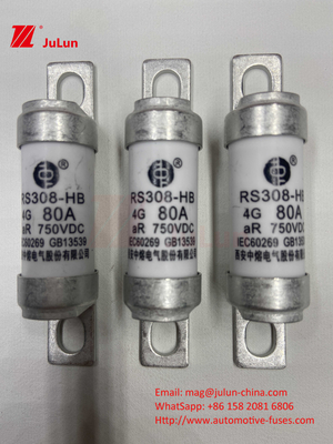 فیوزهای اتومبیل سرامیکی 750VDC RS308 HB 4G دمای بالا 10A 20A 25A 30A 40A 50A 63A 80A 100A فیوز 750VDC