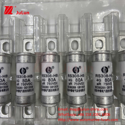 فیوز EV 100A ویژگی های ساخت و ساز بولت شده به طور خاص 750VDC 10A 25A 50A 63A