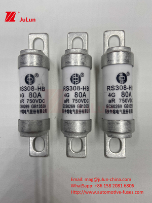 فیوز خودروهای الکتریکی برای ذخیره انرژی سیستم کششی و 750VDC 25A 30A 40A 50A برای RS308 HB EV