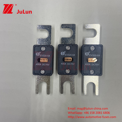 فیوز خودروهای الکتریکی EV با جعبه 70VDC ولتاژ نامی M6 بولت نوع 250A EV320-5C
