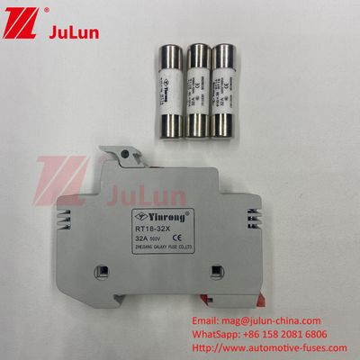 فیوز خورشیدی Pv / دارنده فیوز خورشیدی Din Rail برای اینورتر 1500VDC 1000VDC 500VDC 10A-63A 30kA