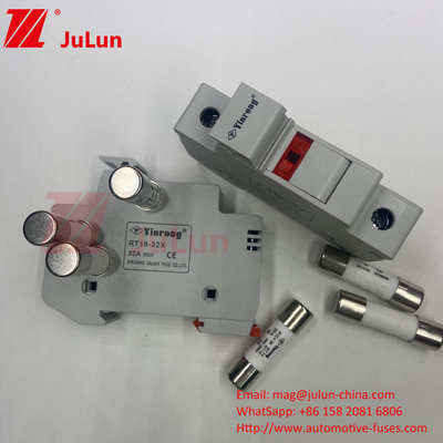 1000VDC 1500VDC 500VDC پانل خورشیدی DIN راه آهن DC 32 آمپر دارنده فیوز خورشیدی با فیوز برای PV Pho
