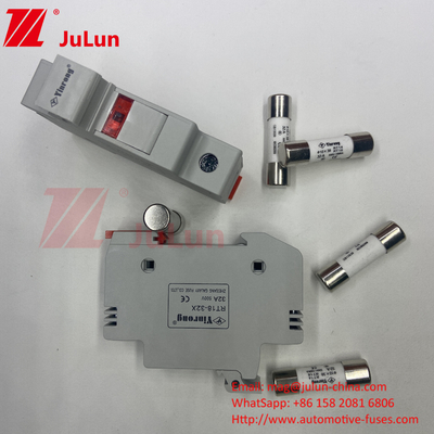 1000VDC 1500VDC 500VDC پانل خورشیدی DIN راه آهن DC 32 آمپر دارنده فیوز خورشیدی با فیوز برای PV Pho