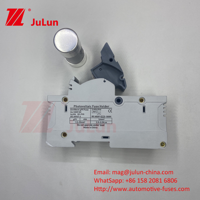 دارنده فیوز راهنمای DIN 15A 1000VDC با طرح دارنده فیوز سرامیکی14*85mm 32a 1000VDC Pv Fuse Holer