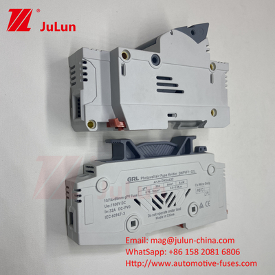 نگهدارنده فیوز 30A 63A 500V 10x38 RT18-32 نگهدارنده فیوز استوانه ای 10A 1000DC فیوز خورشیدی PV برای حفاظت فتوولتائیک