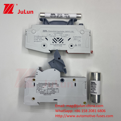 SeanRo خورشیدی PV Din ریل نگهدارنده فیوز برای فیوز لینک 10 * 38mm 1000V 15amp DC فیوز 25A