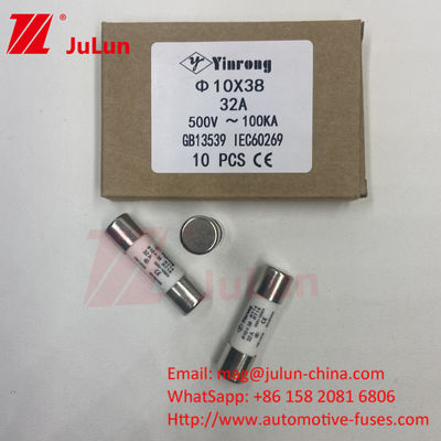 7A 10*38mm AC380V AC500V AC690V AC800V فیوز خورشیدی سرامیکی برای سیستم های خورشیدی
