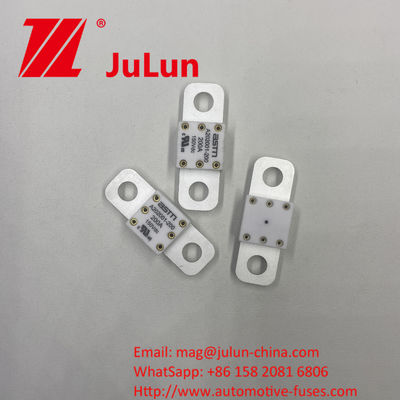 ASTM A202001-100A 150VDC فیوز های سرامیکی اتومبیل کوچک اندازه توصیه شده چرخش تنگ 11-13N · m برای M8 محافظت از اتصال کوتاه درجه ای با جریان بالا