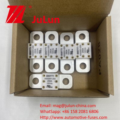 250A 150VDC A202001 ASTM فیوزهای سرامیکی خودرو برای شارژر خودرو و غیره ساخته شده از مس سرامیکی نقره کوارتز طلا شن