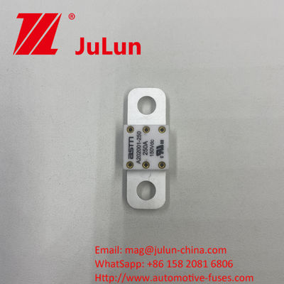 فیوزهای سرامیکی خودرو 150VDC 300A A202001 با روش نصب پیچ پیچ ویژگی های الکتریکی 1.0 در 4 ساعت 3.0 در 10s حداکثر