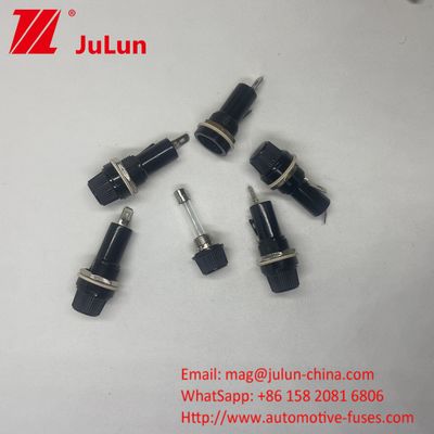 پا مسي سياه 5 * 20 6 * 30mm نگهدارنده فيوز اتومبيل Bakelite Electric