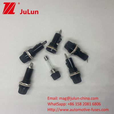 پا مسي سياه 5 * 20 6 * 30mm نگهدارنده فيوز اتومبيل Bakelite Electric