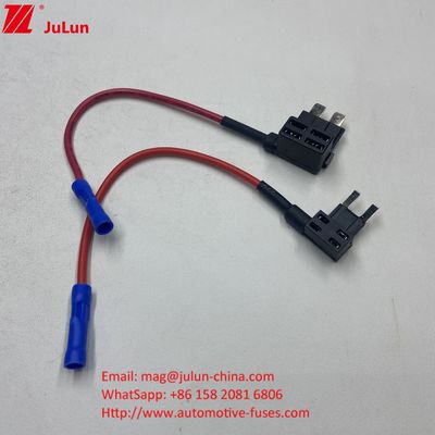 آداپتور پلگ استاندارد Mini Tap Car Fuse Holder 10A / 15A / 20A برنج قفس پوششی ساده مارپیچ