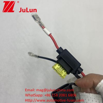 نگهدارنده فیوز 8AWG Inline Blade 30A کابل سرب سیم نگهدارنده فیوز 8AWG Inline Blade کابل سرب سیم اصلی 50 آمپر پلگ سبک اتصال برق به 8mm حلقه ترمینال اصلی 50 آمپر پلگ سبک