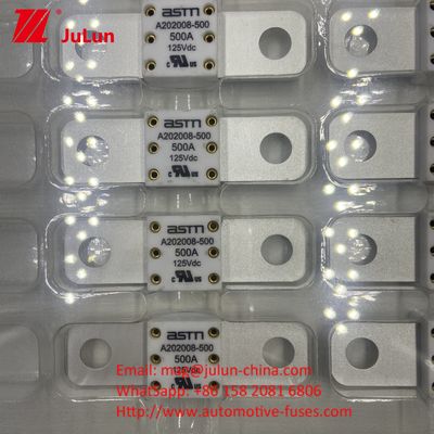 ASTM A202008 250A 125VDC فاصله سوراخ فیوز خودروهای الکتریکی 50.8mm 100A 125A