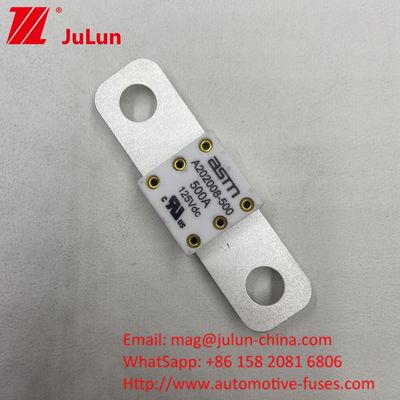68*17.7*12mm A202008 350A 125VDC EV FUSE ظرفیت شکستن بالا زیر 125Vdc برای بهینه سازی عملکرد خودروهای الکتریکی
