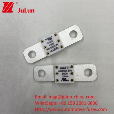 300A 125VDC فیوز سرامیکی ظرفیت شکستن بالا کمتر از 125Vdc خودرو برای وسایل نقلیه سنگین
