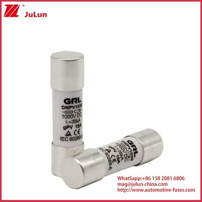 15A 1000VDC فیوز لینک GPV خورشیدی DC فیوز 10 * 38mm 32A درجه بندی برای حفاظت الکتریکی در سیستم های PV برای استفاده با خانه فیوز