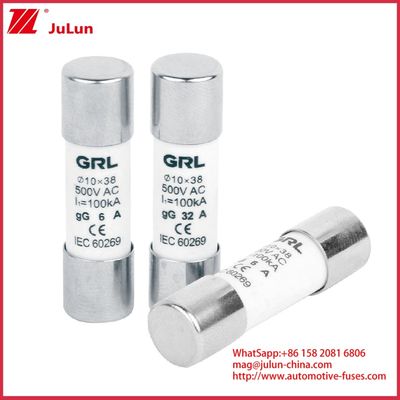 15A 1000VDC فیوز لینک GPV خورشیدی DC فیوز 10 * 38mm 32A درجه بندی برای حفاظت الکتریکی در سیستم های PV برای استفاده با خانه فیوز