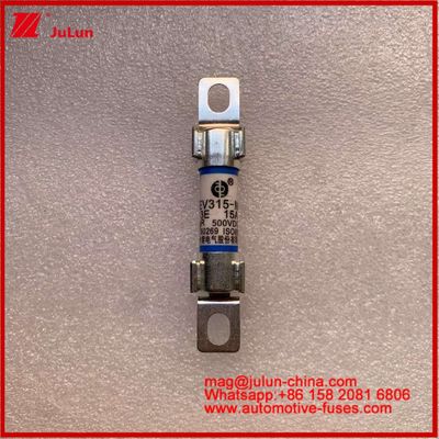 EV انرژی 10 * 38mm فیوز لوله ای EV315-M 3E 15A 500VDC برای وسایل نقلیه الکتریکی نصب بولت با استانداردهای JASO D622 مطابقت دارد