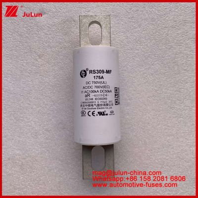 RS309-MF 175A 750VDC UL فیوز سرامیکی لوله ای AR 750VDC / 700AC IEC 20KA GB 5-800A برای وسایل نقلیه الکتریکی و سیستم های برق