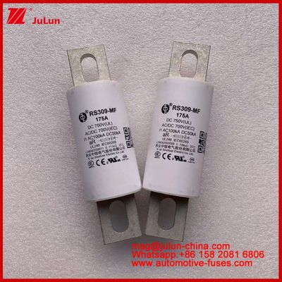 RS309-MF 175A 750VDC UL فیوز سرامیکی لوله ای AR 750VDC / 700AC IEC 20KA GB 5-800A برای وسایل نقلیه الکتریکی و سیستم های برق