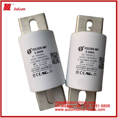 RS309-MF S 600A 750VDC جاده دستگاه های سرامیکی لوله ای خودرو و تجهیزات 50KA ذخیره سازی انرژی و سیستم های برق کنترل کننده های تبدیل فرکانس FUSE شارژر خودروهای الکتریکی