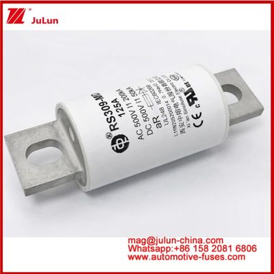 RS309-MD-125A فیوزهای سرامیکی اتوماتیک 500VAC200KA 500VDC 50KA AR DC عملکرد ساختار اتصال بولت لوله ای خودرو