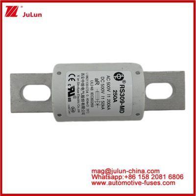 250A 500VAC Ev فیوز RS309-MD-200KA 500VDC 50KA AR Caremic DC عملکرد لوله ای اتومبیل بولت استود