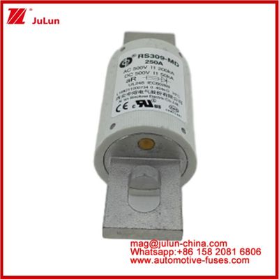 250A 500VAC Ev فیوز RS309-MD-200KA 500VDC 50KA AR Caremic DC عملکرد لوله ای اتومبیل بولت استود