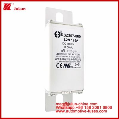 125A DC1000V 50KA AR Caremic Tubular RSZ307-000 L2N فیوز برای حفاظت از EV / HEV در اتومبیل