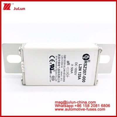 125A DC1000V 50KA AR Caremic Tubular RSZ307-000 L2N فیوز برای حفاظت از EV / HEV در اتومبیل