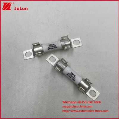 ASTM HV150 فیوز وسایل نقلیه الکتریکی 30A 10A DC500V 20KA نصب بولت سلندرال سرامیکی با قابلیت شکستن قوی