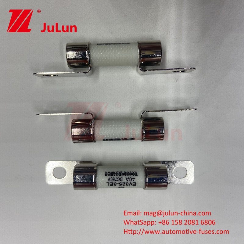 لوله سرامیکی15A 40A 50A EV فیوز 750VDC EV32510A-50A 750VDC فیوز های سرامیکی نصب بولت خودرو