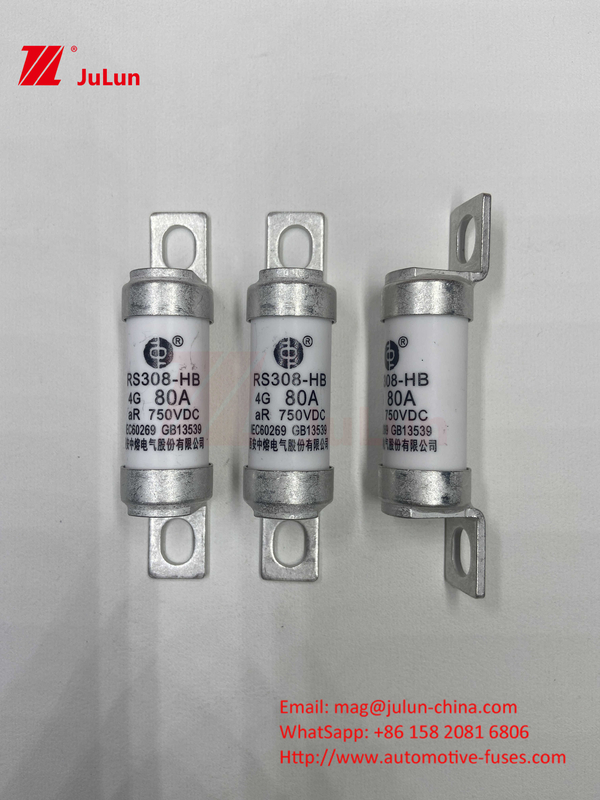 فیوز خودروهای الکتریکی برای DC750V فیوز DC750V 10A 15A 20A 25A 30A برای کاربردهای خودرو RS308