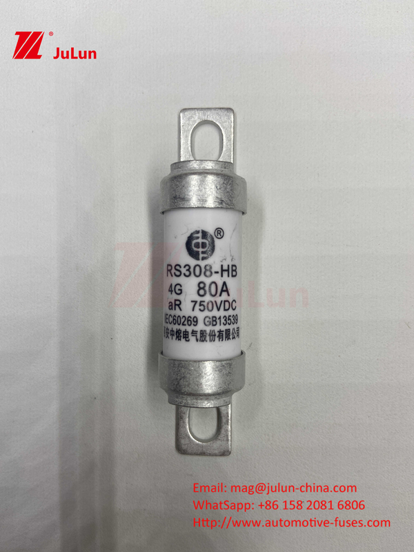 فیوز خودروهای الکتریکی برای ذخیره انرژی سیستم کششی و 750VDC 25A 30A 40A 50A برای RS308 HB EV