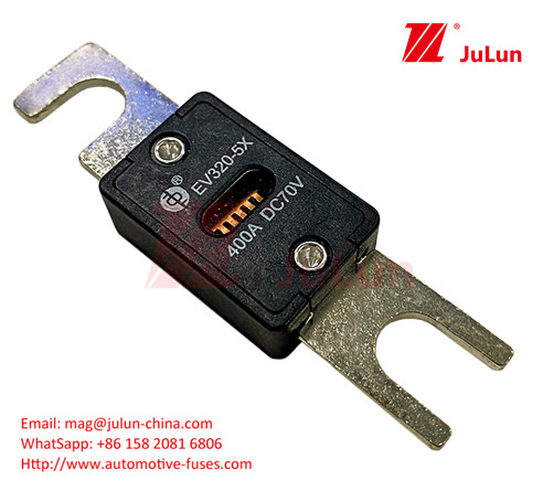 EV320-5C-225A-N 70VDC لوگو سفارشی تیغه اتومبیل فیوز پیچ وصل در M6 M8 مس 80A-500A