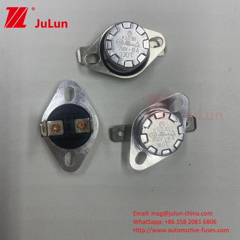 KSD301 / KSD302 ترموستات به طور معمول بسته است سوئیچ پرش گرماهای بادی دو فلزی حرکت سریع ترموستات KSD301 دو فلزی ترما