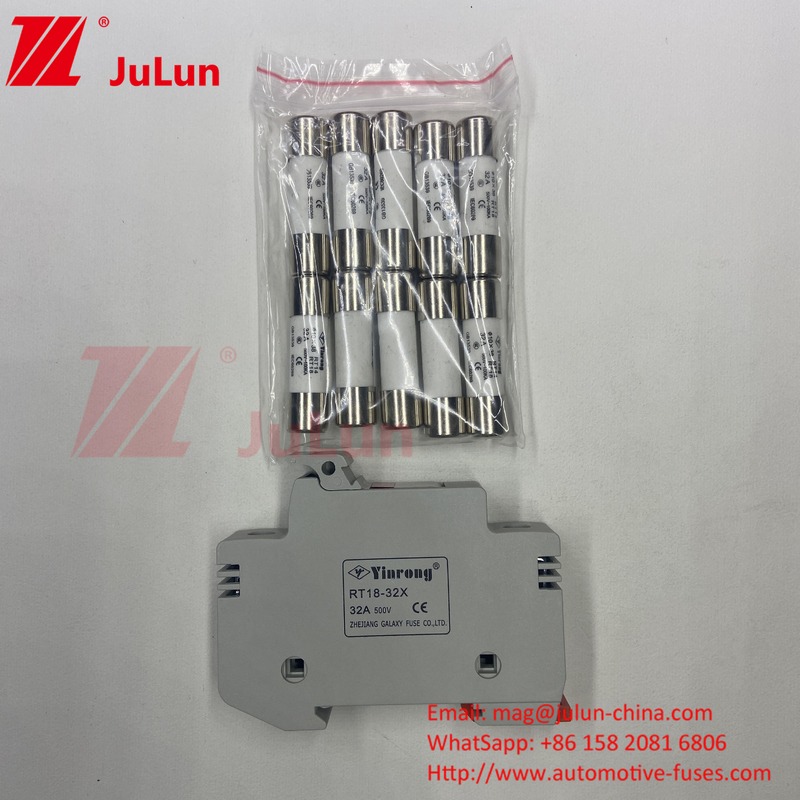 فیوز خورشیدی Pv / دارنده فیوز خورشیدی Din Rail برای اینورتر 1500VDC 1000VDC 500VDC 10A-63A 30kA