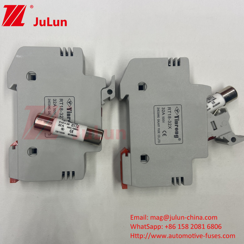 10A-63A فیوز استوانه ای برای حفاظت از سیستم انرژی خورشیدی فیوز خورشیدی DC 1000V PV 6A 10A 15A 20A 25A 30A ولتاژ بالا