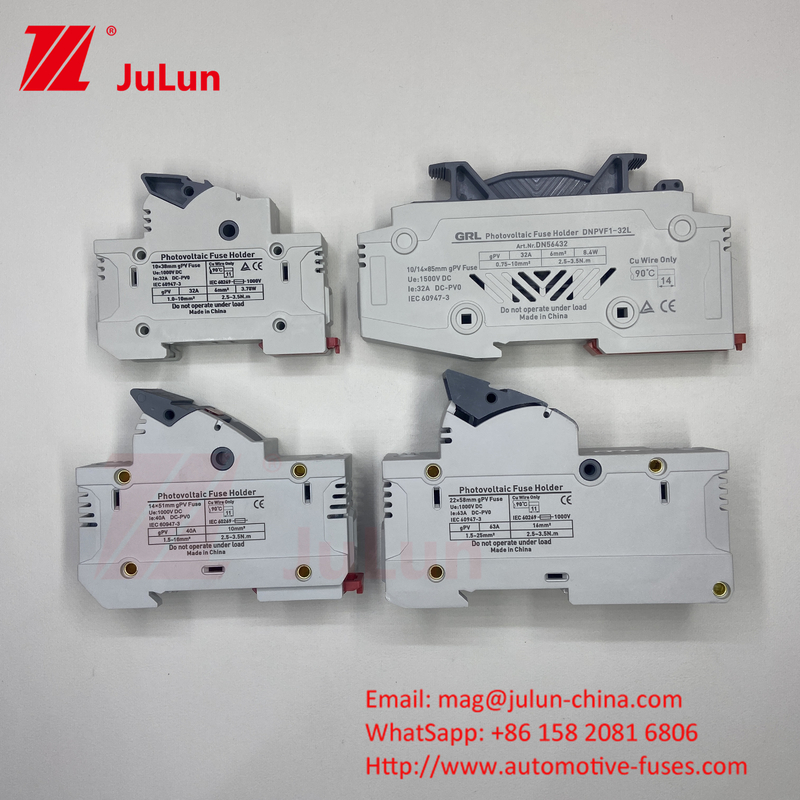 SeanRo خورشیدی PV Din ریل نگهدارنده فیوز برای فیوز لینک 10 * 38mm 1000V 15amp DC فیوز 25A
