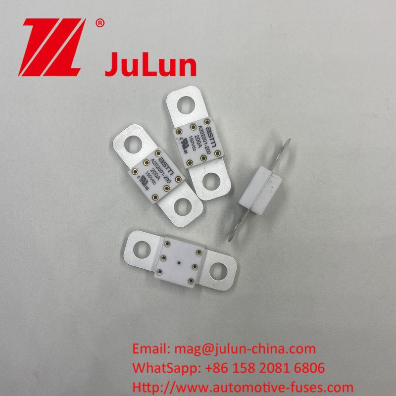 150VDC ولتاژ نامی سرامیکی A202001-500A فیوز های خودرو با فاصله سوراخ 39 میلی متر ساخته شده از مس نقره کوارتز شن و طلا