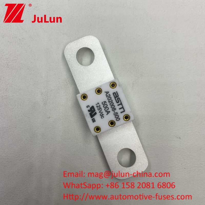 ASTM 400A 125VDC فلز سرامیکی باتری اتومبیل فیوز برای صنعت خودرو 68 * 17.7 * 12mm