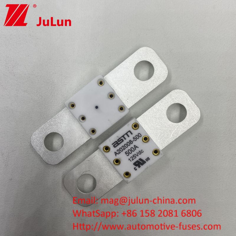 حرفه ای A202008 300A 125VDC بارگذاری سنگین باتری خودرو فیوز 100A 150A 200A 250A 300A 350A 400A 500A ظرفیت شکستن 20KA