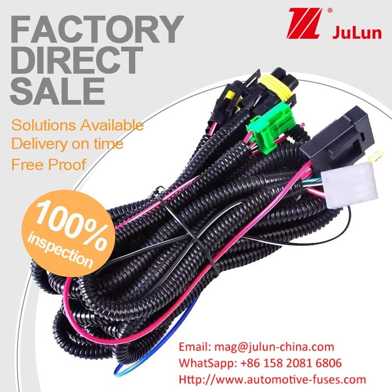 چراغ های مه رله فیوز سوئیچ مونتاژ کیت لاستیک کابل عایق اتومبیل 9006 LED نور نوار سیم کشی با DRL برای اتومبیل