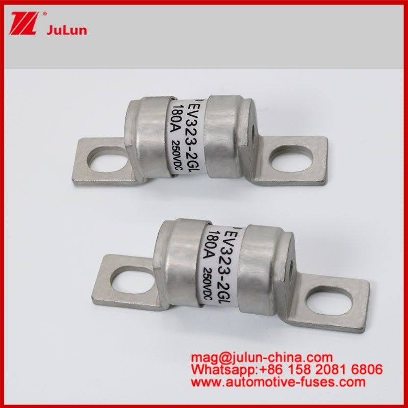 EV322-2GL 180A 250VDC ساختار اتصال بولت فیوز لوله ای سرامیکی برای وسایل نقلیه الکتریکی M6 M8 تعمیر اندازه کوچک ظرفیت شکستن بالا