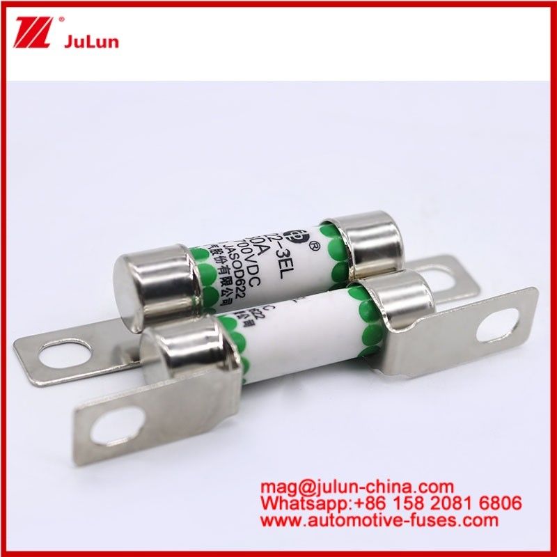 EV322 3EL 30A DC700V فيوز سرامیکی لوله ای فيوز خودروهای الکتریکی ساختار اتصال بولت با ضد لرزش عالی ضد شوک مکانیکی ضد بار شیمیایی دمای بالا